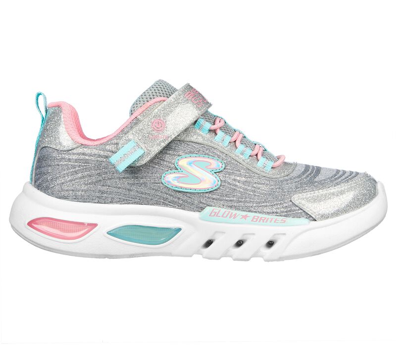 Dívčí Light Up Boty Skechers S Lights: Glow-Brites - Dazzle Force Světle Šedé | CZ.302322LLTGY