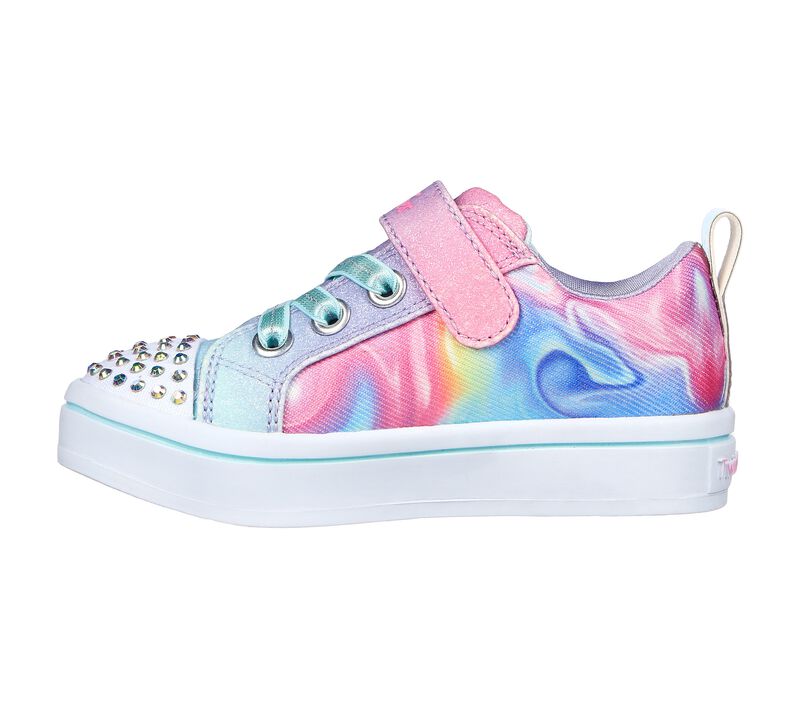 Dívčí Light Up Boty Skechers Twi-Lites - Lil Prism Swirl Světle Blankyt Viacfarebný | CZ.314443NLBMT