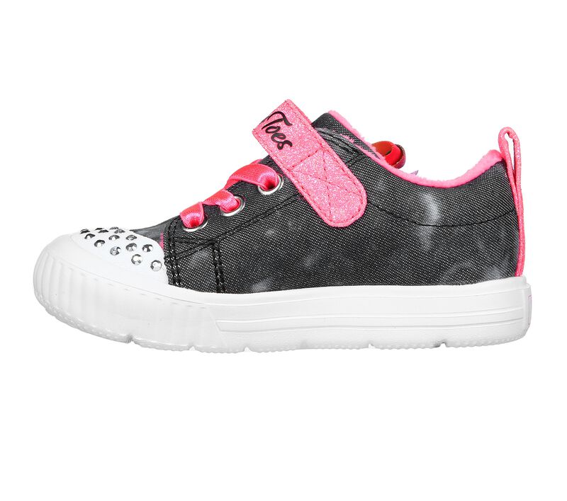 Dívčí Light Up Boty Skechers Twinkle Toes: Twinkle Flex Černé Růžové | CZ.314944NBKWP