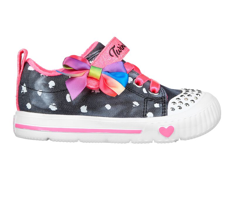 Dívčí Light Up Boty Skechers Twinkle Toes: Twinkle Flex Černé Růžové | CZ.314944NBKWP