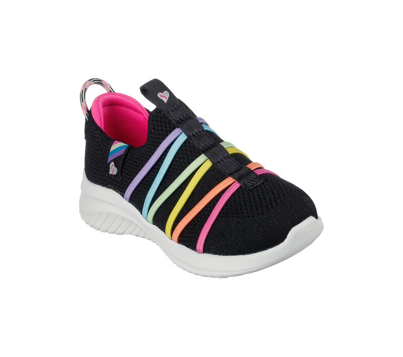 Dívčí Slip On Skechers Ultra Flex 3.0 Černé Viacfarebný | CZ.302242NBKMT