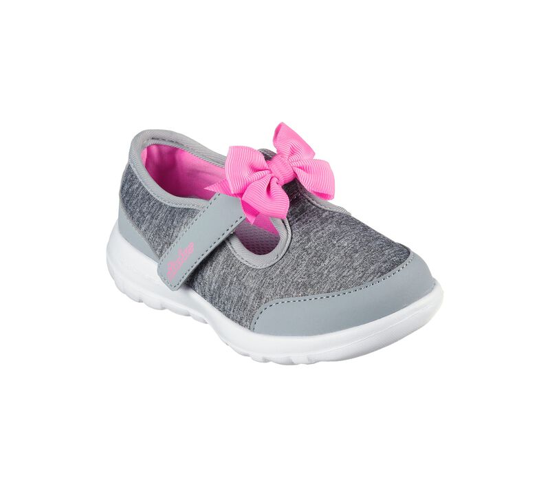 Dívčí Sportovní Tenisky Skechers GO WALK Joy - Bow Galore Šedé Růžové | CZ.302823NGYPK