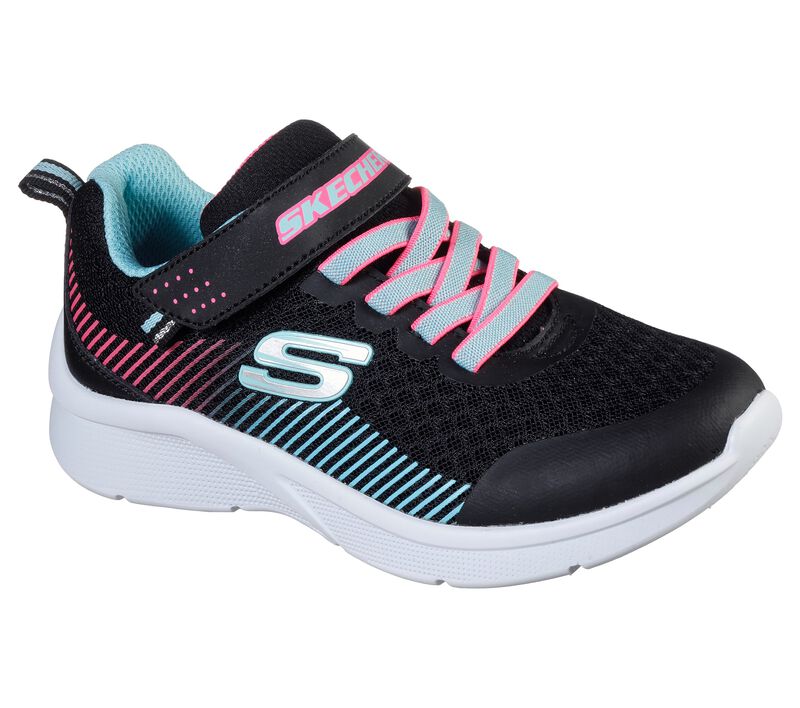 Dívčí Sportovní Tenisky Skechers Microspec Černé Světle Tyrkysové | CZ.302016LBKAQ