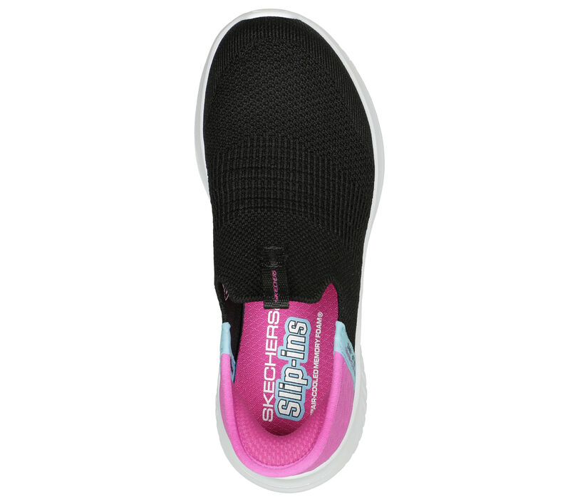 Dívčí Sportovní Tenisky Skechers Slip-Ins: Ultra Flex 3.0 - Fresh Times Černé Růžové | CZ.303800LBKPK