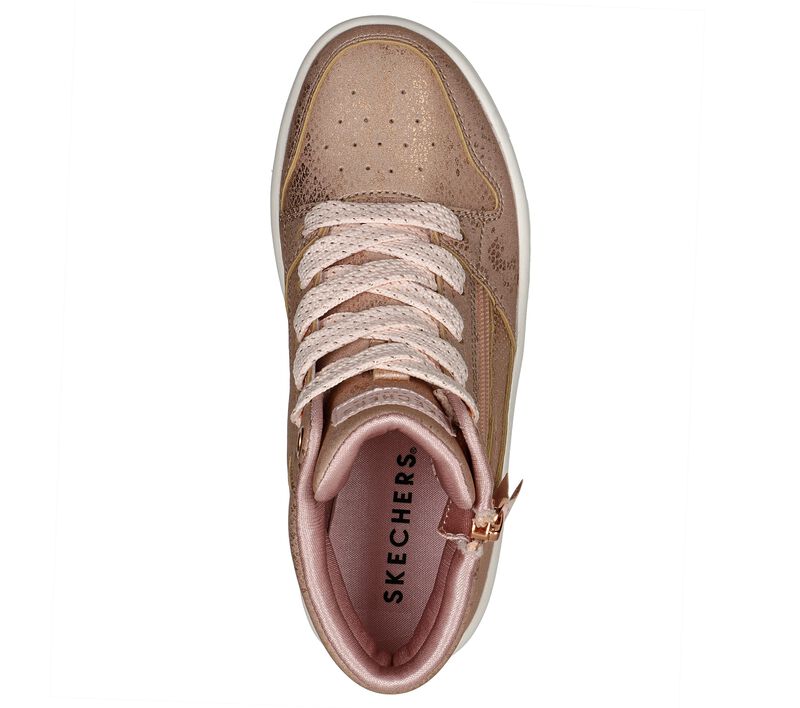 Dívčí Šněrovací Boty Skechers Court High Rosegold | CZ.310199LRSGD