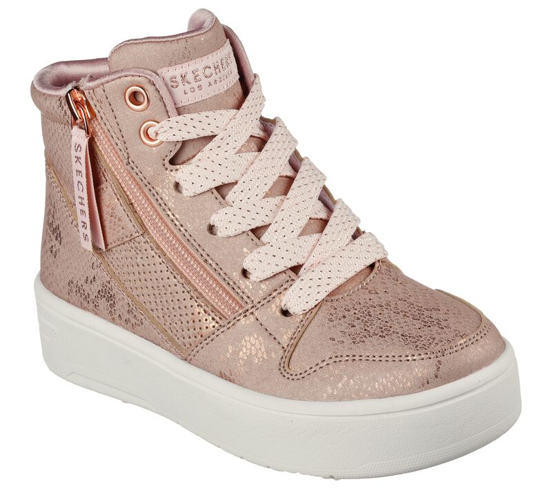 Dívčí Šněrovací Boty Skechers Court High Rosegold | CZ.310199LRSGD