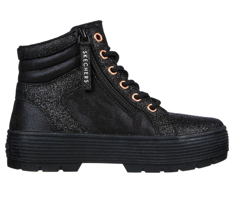 Dívčí Šněrovací Boty Skechers Elevated - City Shine Černé Růžové Zlaté | CZ.310854LBKRG