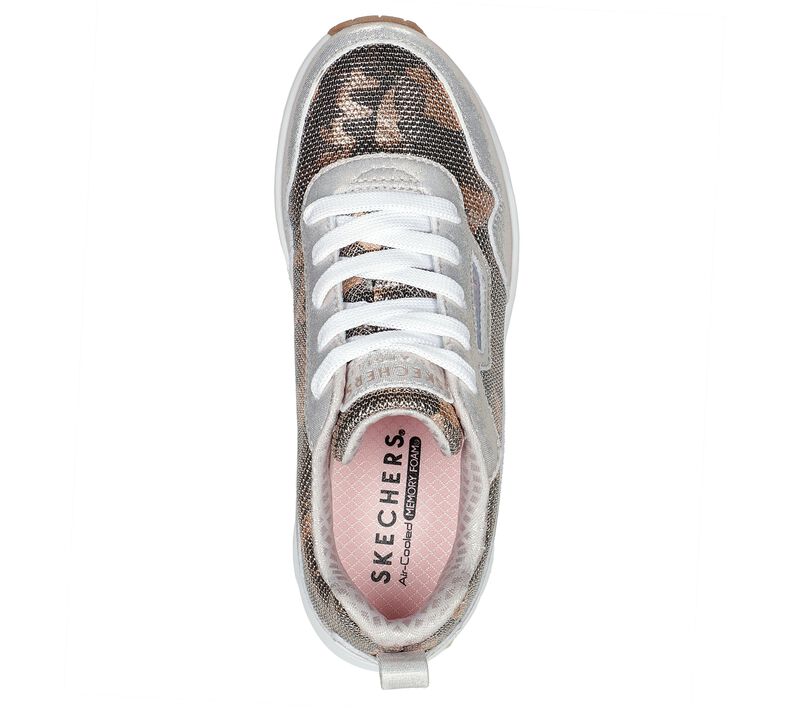 Dívčí Šněrovací Boty Skechers Uno - Camo Flash Zlaté | CZ.310920LGLD