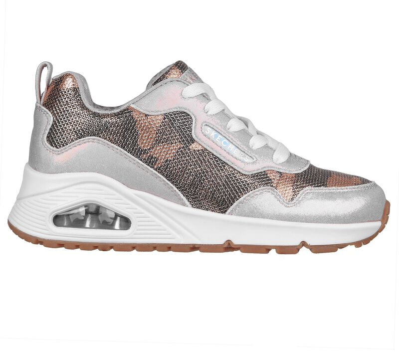 Dívčí Šněrovací Boty Skechers Uno - Camo Flash Zlaté | CZ.310920LGLD