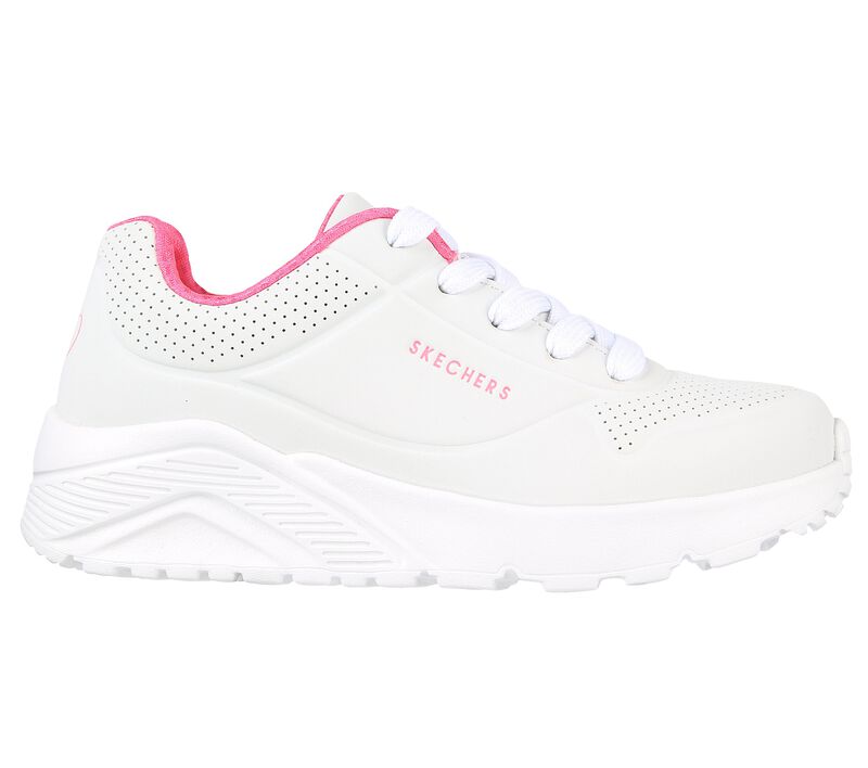 Dívčí Šněrovací Boty Skechers Uno Lite - In My Zone Bílé Růžové | CZ.310450LWHP