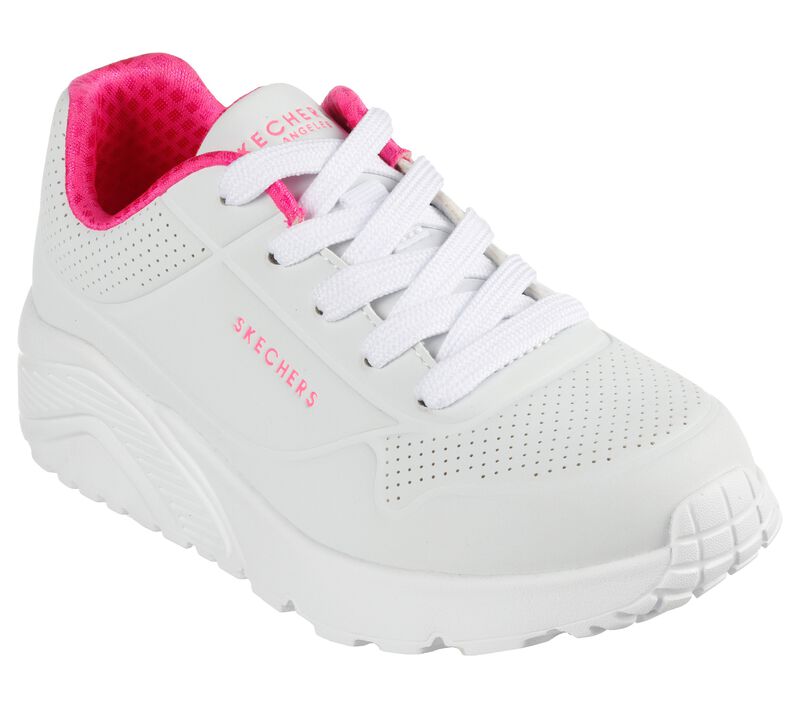 Dívčí Šněrovací Boty Skechers Uno Lite - In My Zone Bílé Růžové | CZ.310450LWHP