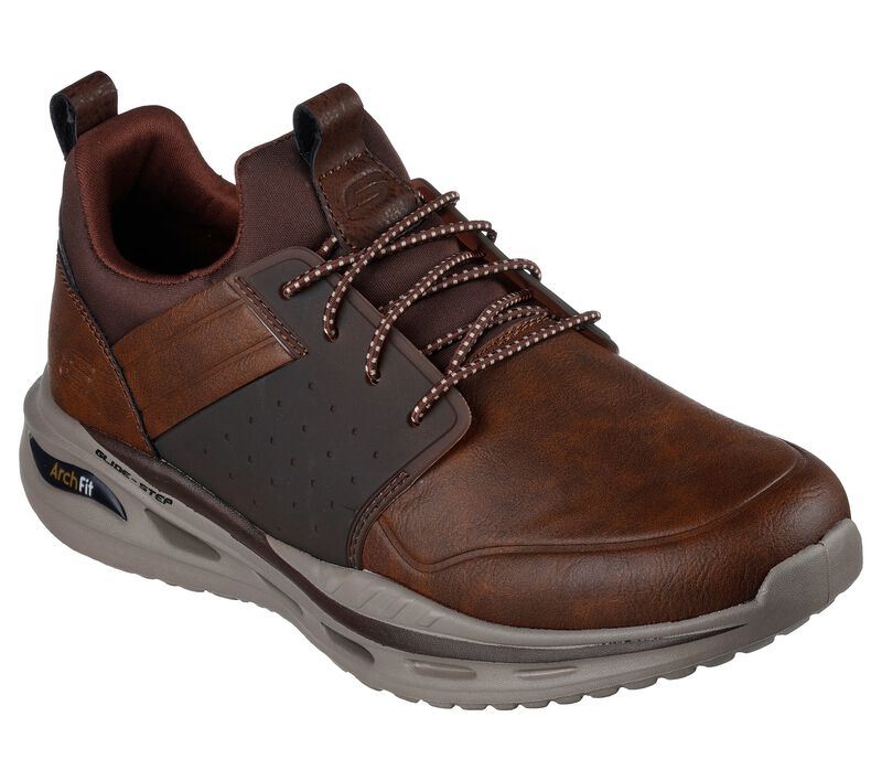 Pánské Ležérní Tenisky Skechers Arch Fit Orvan - Pollick Hnědé | CZ.210456BRN