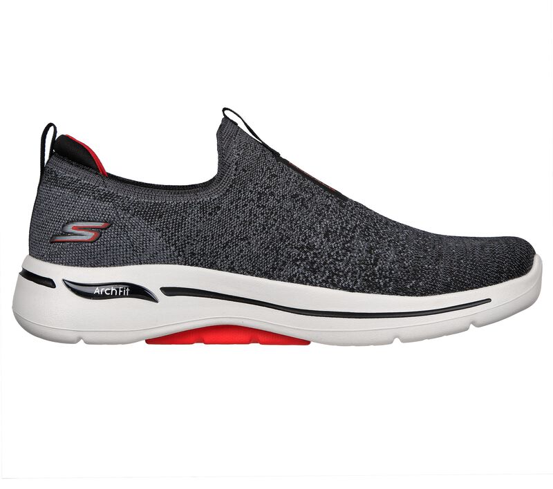 Pánské Ležérní Tenisky Skechers GO WALK Arch Fit - Linear Axis Černé Červené | CZ.216256BKRD