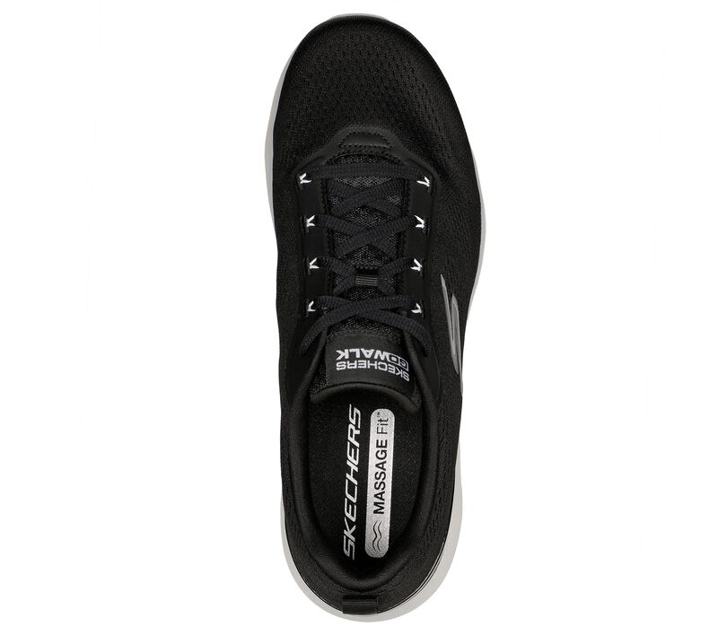 Pánské Ležérní Tenisky Skechers GO WALK Massage Fit Černé Bílé | CZ.216404BKW