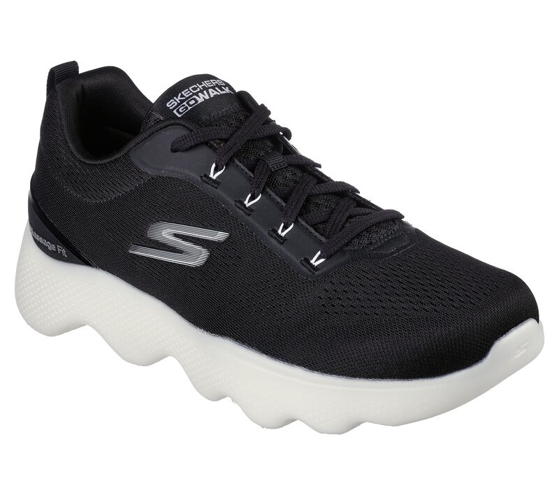 Pánské Ležérní Tenisky Skechers GO WALK Massage Fit Černé Bílé | CZ.216404BKW