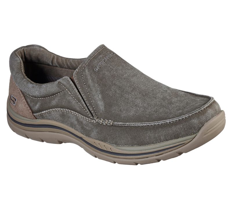 Pánské Ležérní Tenisky Skechers Relaxed Fit: Expected - Avillo Hnědožlutý | CZ.64109KHK