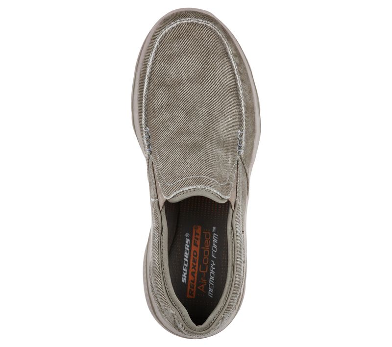 Pánské Ležérní Tenisky Skechers Relaxed Fit: Creston - Moseco Šedé Hnědé | CZ.65355TPE