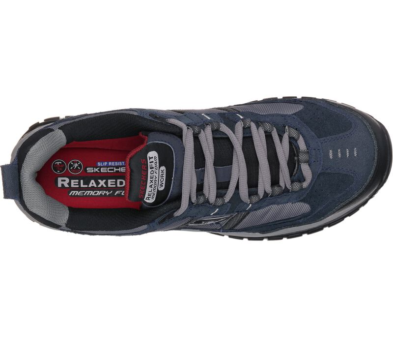 Pánské Oxfordky Skechers Pracovní Relaxed Fit: Soft Stride - Grinnell Comp Tmavě Blankyt Šedé | CZ.77013NVGY