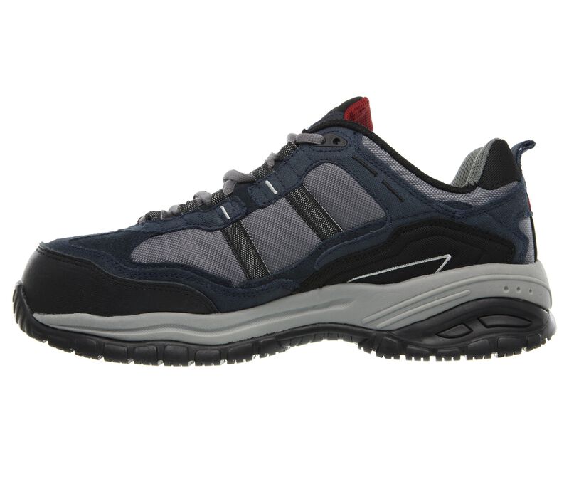 Pánské Oxfordky Skechers Pracovní Relaxed Fit: Soft Stride - Grinnell Comp Tmavě Blankyt Šedé | CZ.77013NVGY