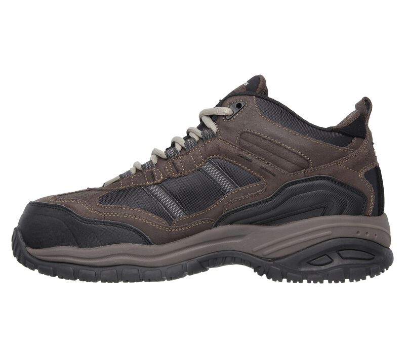 Pánské Oxfordky Skechers Pracovní Relaxed Fit: Soft Stride - Canopy Comp Špicí Hnědé Černé | CZ.77027BRBK