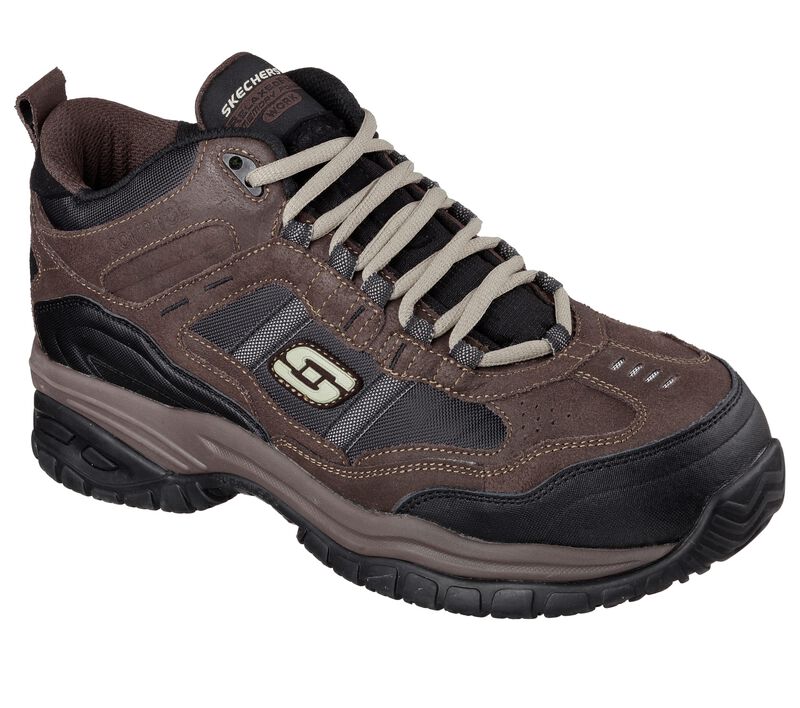 Pánské Oxfordky Skechers Pracovní Relaxed Fit: Soft Stride - Canopy Comp Špicí Hnědé Černé | CZ.77027BRBK