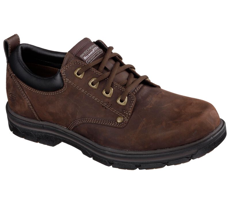 Pánské Oxfordky Skechers Relaxed Fit: Segment - Rilar Hnědé | CZ.64260BRN