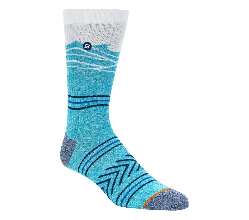 Pánské Ponožky Skechers 1 Pack Beach Waves Crew Sock Blankyt | CZ.Z116129BLU