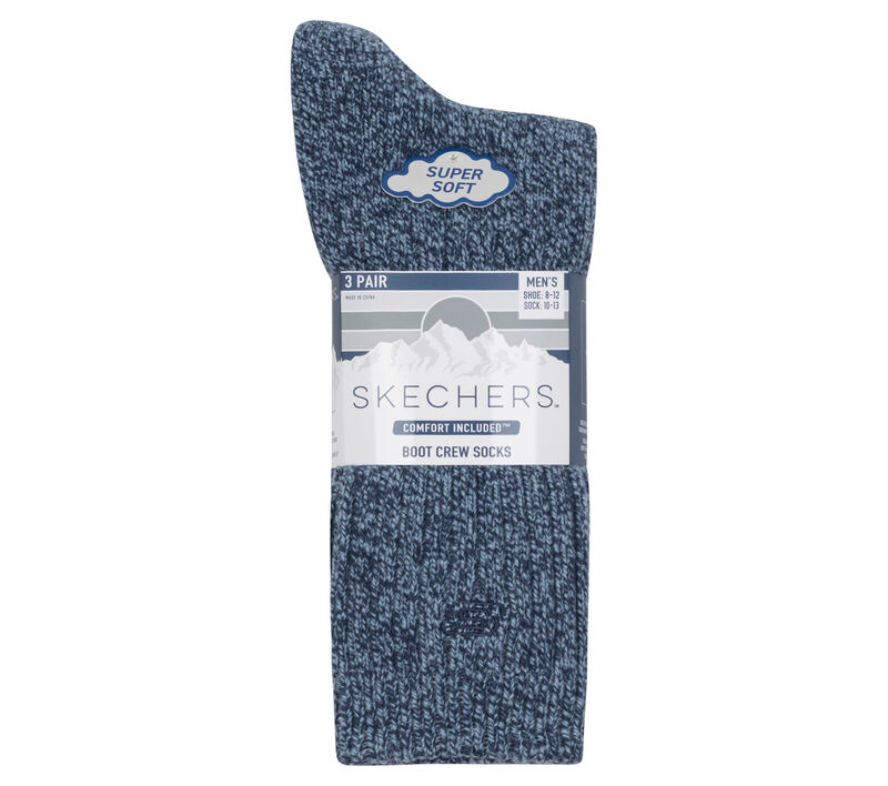 Pánské Ponožky Skechers Super Soft Boot Crew - 3 Pack Blankyt Šedé | CZ.Z116025BLGY