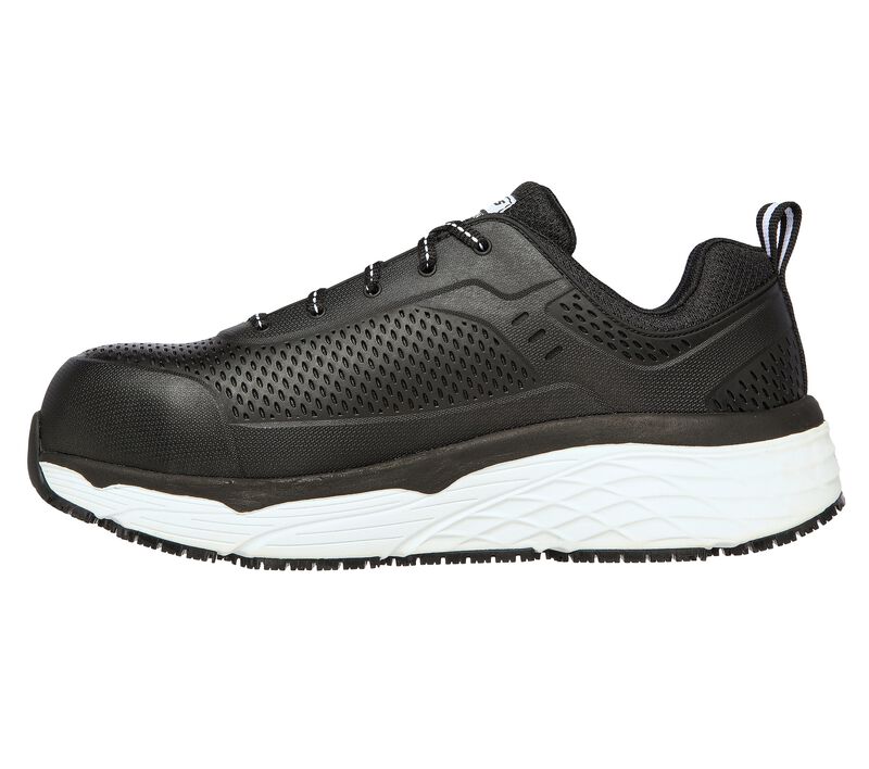 Pánské Pracovní Obuv Skechers Pracovní: Max Cushioning SR - Indurite Alloy Špicí Černé Bílé | CZ.200065BKW