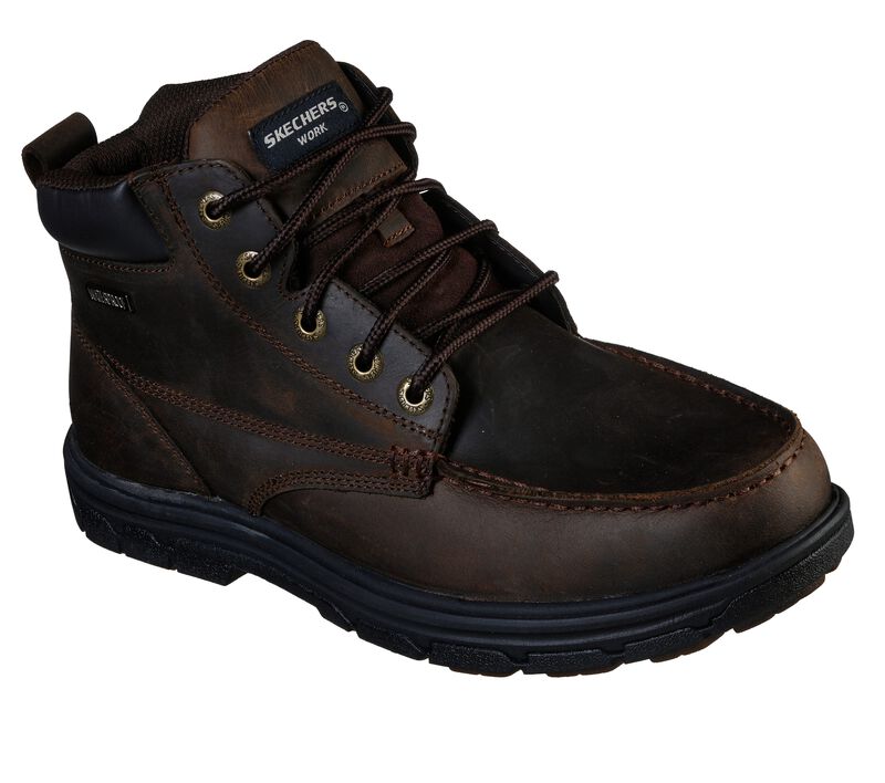 Pánské Pracovní Obuv Skechers Pracovní Relaxed Fit: Vicksburk - Gentain WP Hnědé | CZ.200016CDB