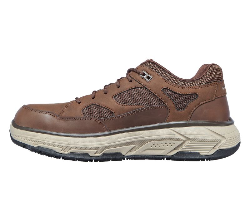 Pánské Pracovní Obuv Skechers Pracovní Relaxed Fit: Max Stout Alloy Špicí Hnědé | CZ.200045BRN