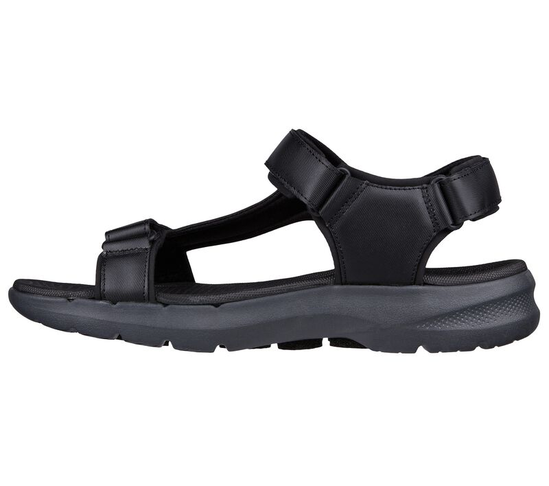 Pánské Sandály Skechers GO WALK 6 Sandal Černé Šedé | CZ.229126BKGY