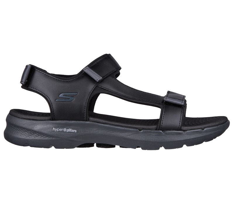 Pánské Sandály Skechers GO WALK 6 Sandal Černé Šedé | CZ.229126BKGY