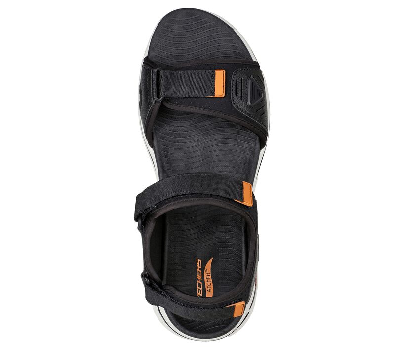 Pánské Sandály Skechers GO WALK Arch Fit Sandal Černé Oranžové | CZ.229020BKOR