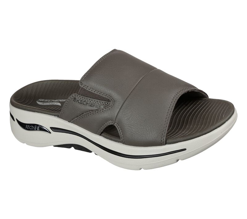 Pánské Sandály Skechers GO WALK Arch Fit - Ultra Span Šedé Hnědé | CZ.229023TPE