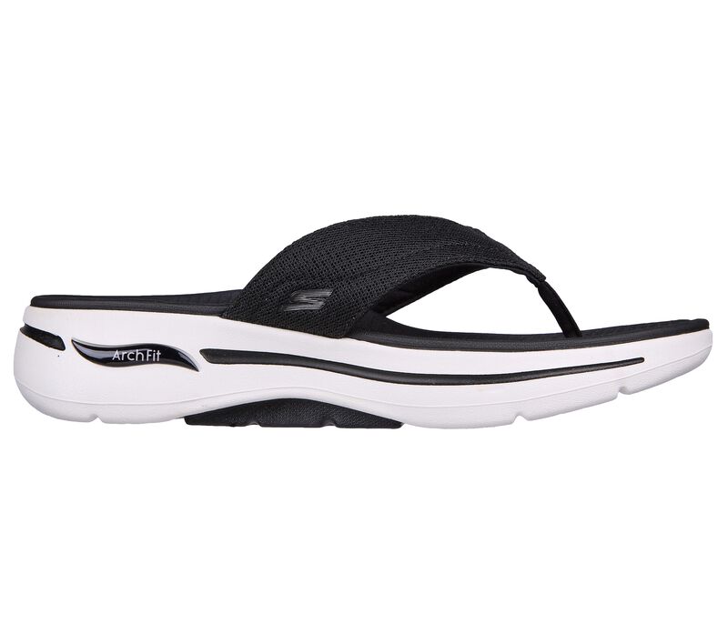 Pánské Sandály Skechers GO WALK Arch Fit Sandal - Offshore Černé Bílé | CZ.229057BKW