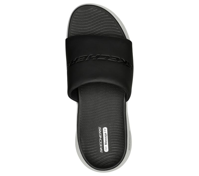 Pánské Sandály Skechers GO WALK Massage Fit - Kneaded Relief Černé Bílé | CZ.229091BKW