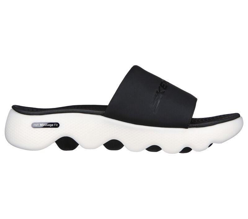 Pánské Sandály Skechers GO WALK Massage Fit - Kneaded Relief Černé Bílé | CZ.229091BKW