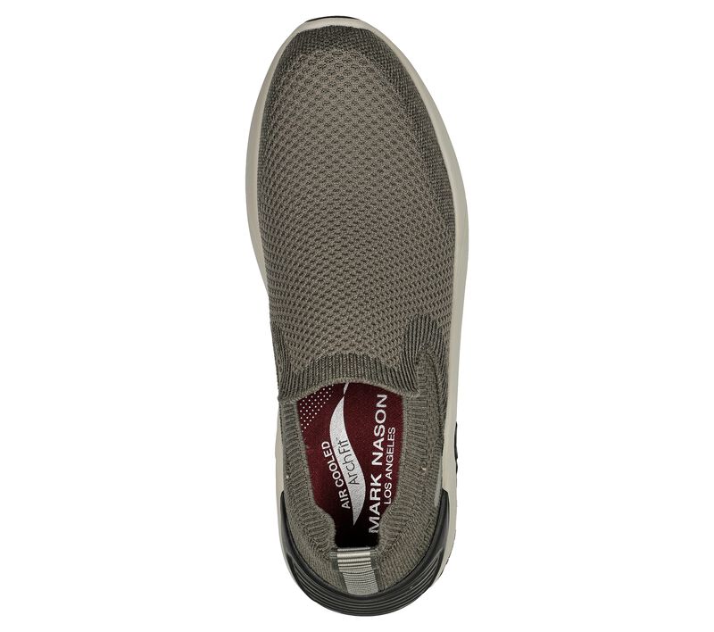 Pánské Slip On Skechers Arch Fit A-Linear - Rune Olivy Zelené | CZ.222151OLV