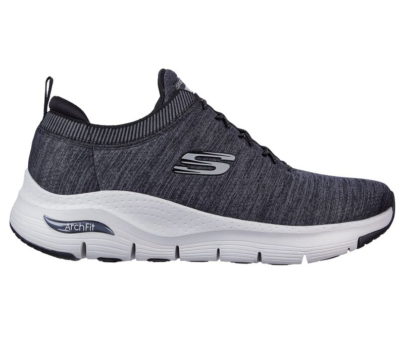 Pánské Slip On Skechers Arch Fit - Waveport Černé Šedé | CZ.232301BKGY