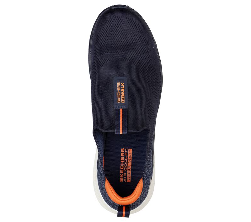 Pánské Slip On Skechers GO WALK 6 Tmavě Blankyt Oranžové | CZ.216202NVOR