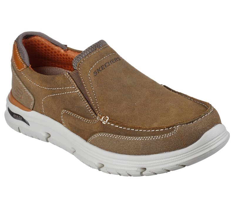 Pánské Slip On Skechers Relaxed Fit: Arch Fit Vortell - Navato Hnědožlutý | CZ.204671KHK