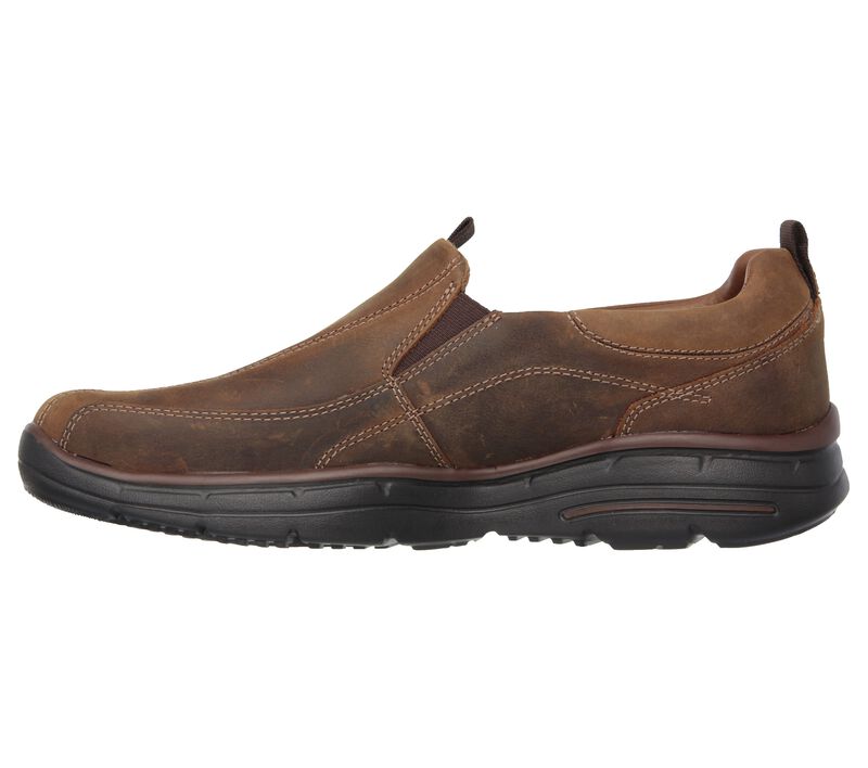 Pánské Slip On Skechers Relaxed Fit: Glides - Docklands Hnědé | CZ.64503CDB