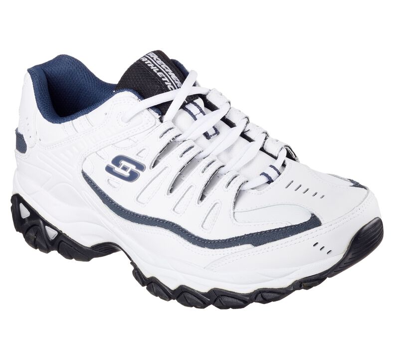 Pánské Sportovní Tenisky Skechers After Burn Memory Fit - Reprint Bílé Tmavě Blankyt | CZ.50127WNV