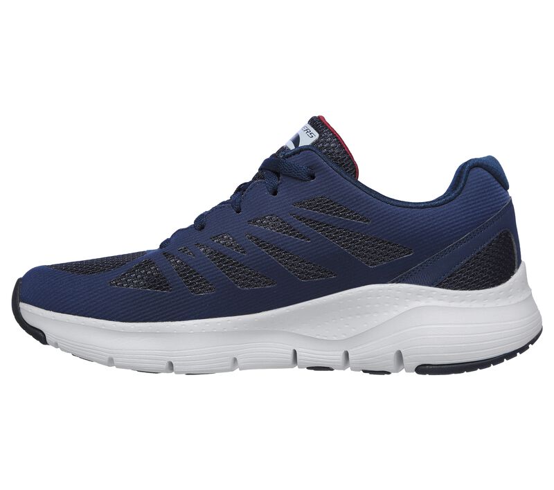 Pánské Sportovní Tenisky Skechers Arch Fit - Charge Back Tmavě Blankyt Červené | CZ.232042NVRD