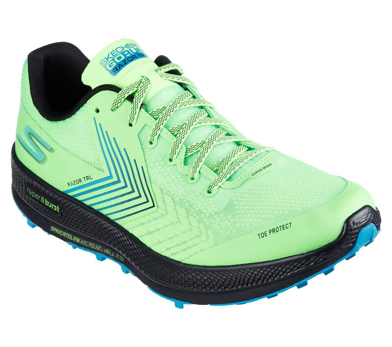 Pánské Sportovní Tenisky Skechers GO RUN Razor Trailové Světle Zelene Černé | CZ.246002LMBK