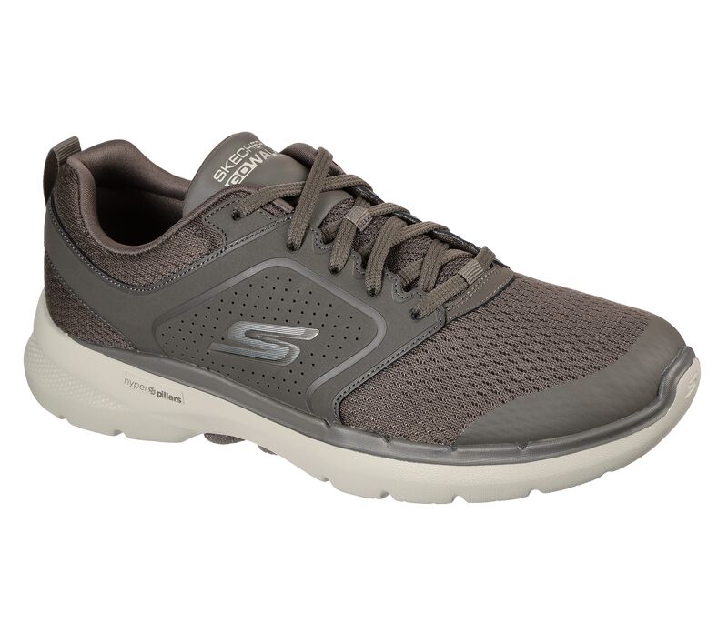 Pánské Sportovní Tenisky Skechers GO WALK 6 - Lenexa Šedé Hnědé | CZ.216266TPE