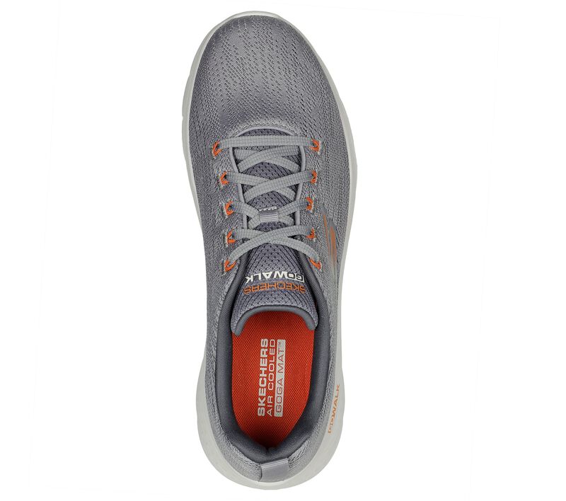 Pánské Sportovní Tenisky Skechers GO WALK Flex - Quota Šedé Oranžové | CZ.216481GYOR