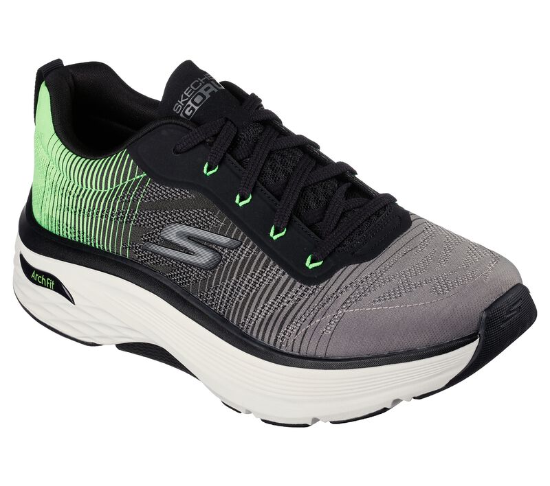 Pánské Sportovní Tenisky Skechers Max Cushioning Arch Fit - Come Back Černé Zelene | CZ.220443BKGR