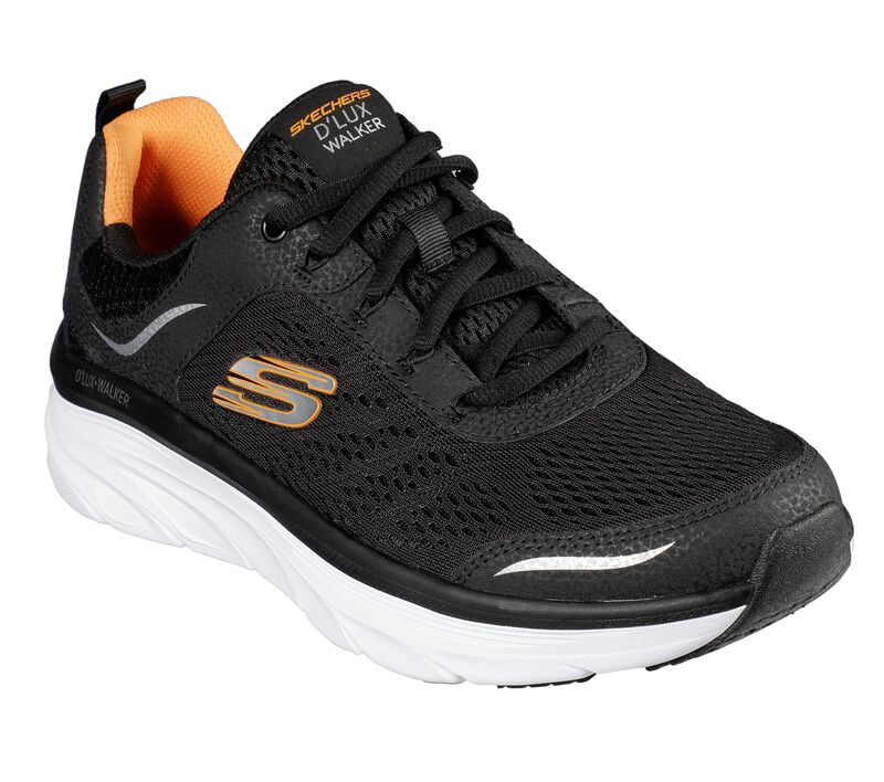 Pánské Sportovní Tenisky Skechers Relaxed Fit: D\'Lux Walker Černé Bílé | CZ.232044BKW